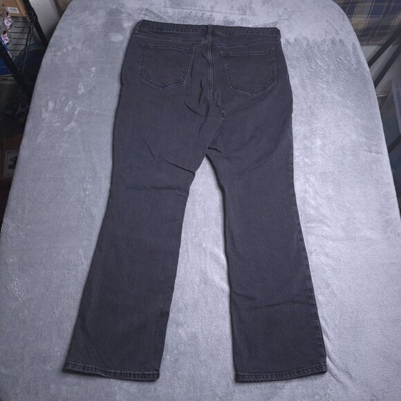 Old Navy Womens Extra High-Rise Kicker Boot-Cut Jeans 18 Black Button Fly - Picture 3 of 9